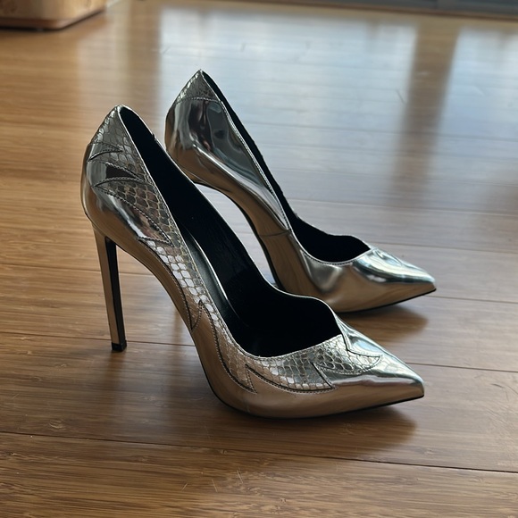Metallic Saint Laurent Heels 37.5 - Picture 10 of 10